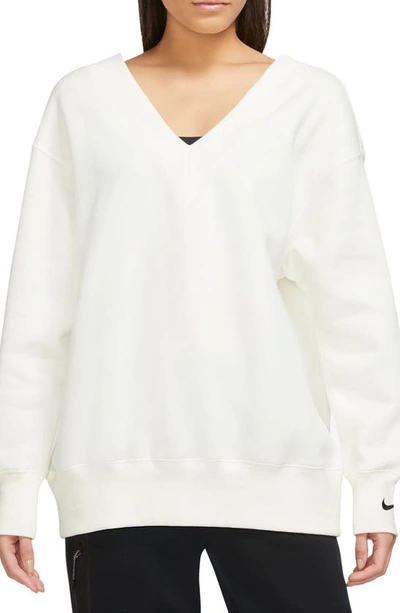 Nike Phoenix Oversize Fleece Sweatshirt In White