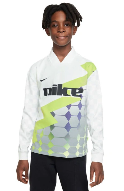 Nike Kids' Dri-fit Long Sleeve Soccer Top In Summit White