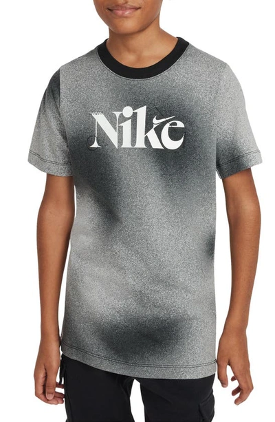 Nike Kids' Sportswear Basketball Cotton Graphic T-shirt In Light Smoke Grey