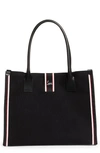 Christian Louboutin Nastroloubi Xl Grosgrain-trimmed Canvas Tote Bag In Black/ Black/ Multi