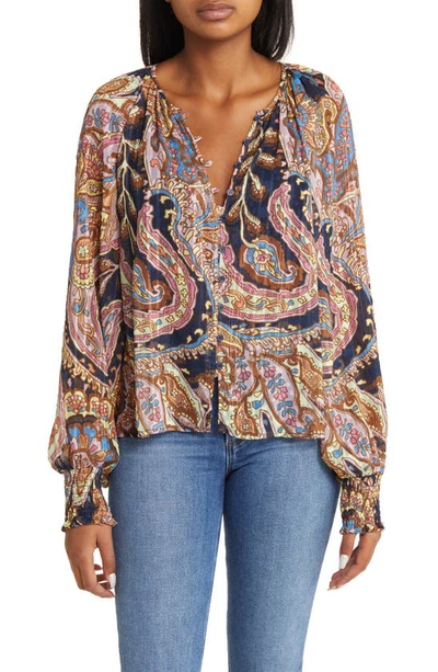 Sanctuary Print Metallic Blouse In Tapestry