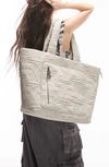Topshop Nyla Nylon Tote Bag Stone-neutral In Beige