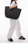 Topshop Nyla Nylon Tote Bag In Black