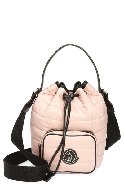 Moncler Kilia Quilted Crossbody Bucket Bag In Pink