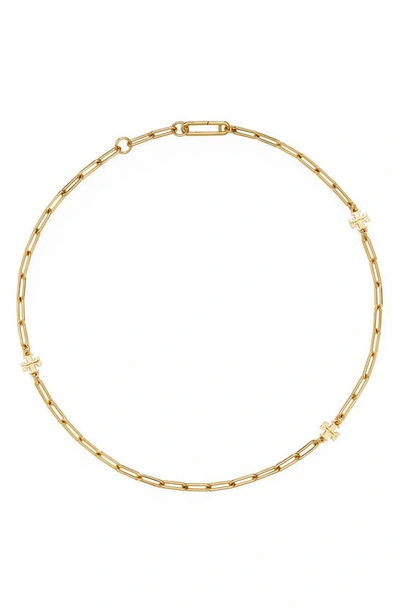Tory Burch Good Luck Chain Necklace In Tory Gold