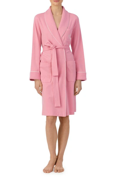 Lauren Ralph Lauren Quilted Collar Robe In Rose