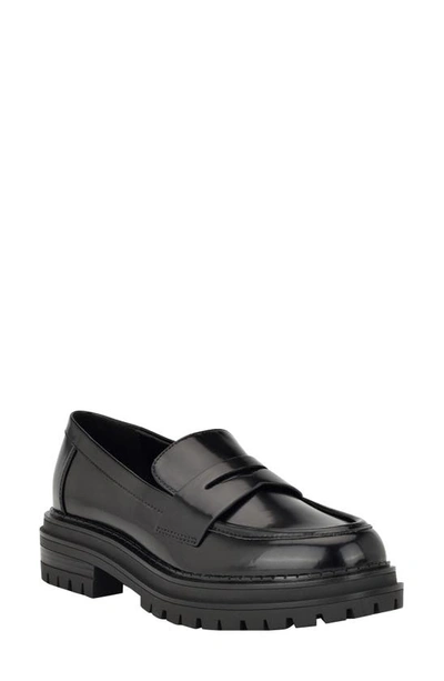 Calvin Klein Grant Lug Sole Penny Loafer In Black