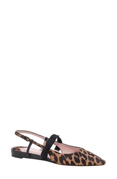 Kate Spade Maritza Pointed Toe Slingback Flat In Leopard