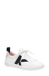 Kate Spade Signature Leather Colorblock Low-top Sneakers In True White/mochi Pink