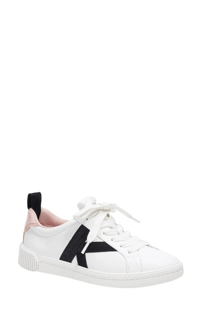 Kate Spade Signature Leather Colorblock Low-top Sneakers In True White