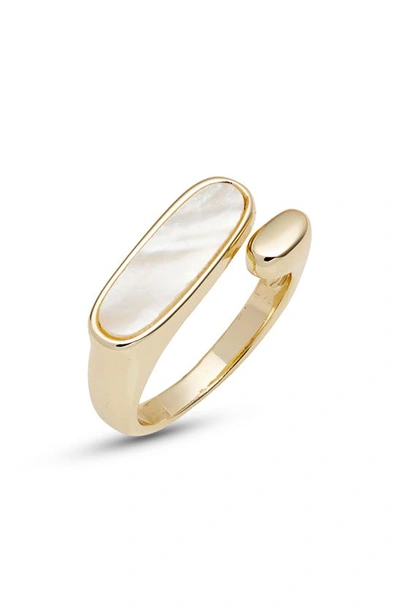 Nordstrom Mother-of-pearl Wrap Ring In White- Gold