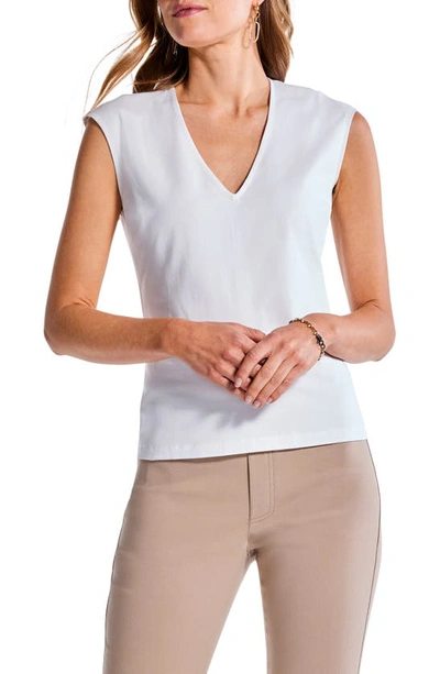 Nic + Zoe Perfect Layer V-neck Top In Paper White