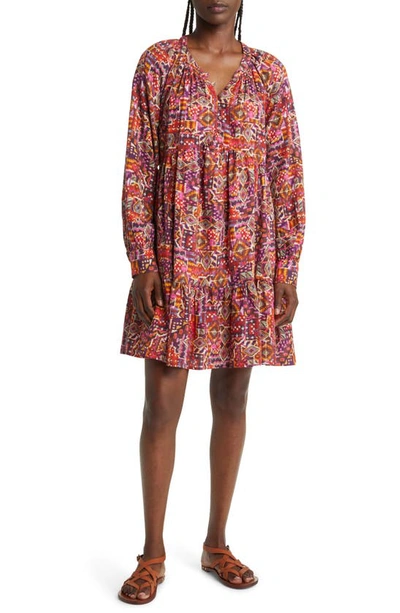 Xirena Lilith Tiered Abstract-print Mini Dress In Multi