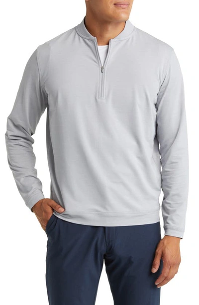 Peter Millar Ross Blade Collar Quarter Zip Performance Pullover In Gale Grey