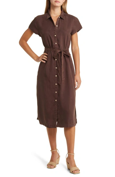 Tommy Bahama Mission Beach Midi Shirtdress In Double Chocolate