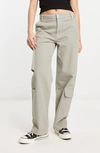 Asos Design Wide Leg Cargo Jean In Sage-green In Light Green