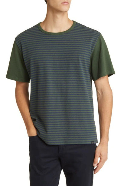 Rails Sato Stripe Clorblock Cotton T-shirt In Evergreen Navy Stripe