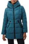 Bernardo Hooded Water Resistant Puffer Jacket In Astrogreen