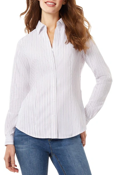 Jones New York Stripe Easy Care Button-up Shirt In White