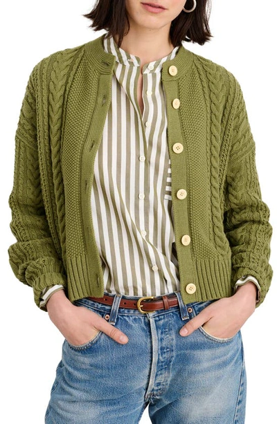 Alex Mill Chunky Cable Stitch Cardigan In Faded Grove