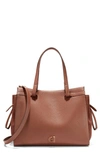 Cole Haan Grand Ambition Leather Cinched Satchel Bag In Dark Sequoia