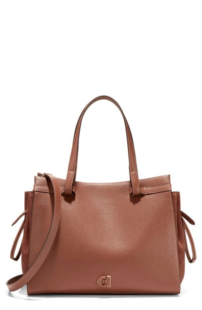 Cole Haan Grand Ambition Leather Cinched Satchel Bag In Dark Sequoia