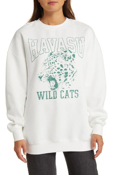 Bp. Oversize Graphic Crewneck Sweatshirt In Ivory