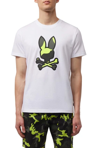 Psycho Bunny Plano Camo Graphic T-shirt In White