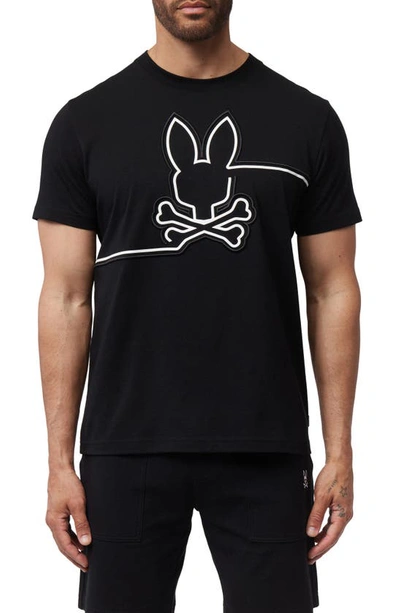 Psycho Bunny Chester Logo Embroidered T-shirt In Black