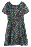 AVA & YELLY AVA & YELLY KIDS' FLORAL TIE BACK SKATER DRESS