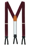 Trafalgar Sutton Solid Color Silk Formal End Suspenders In Burgundy