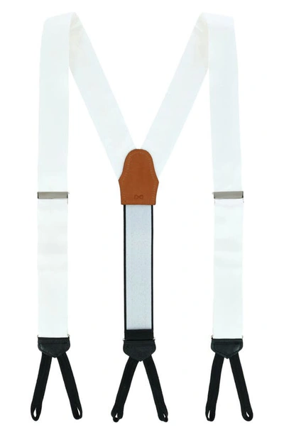 Trafalgar The Monte Bello Jacquard Silk Suspenders In White