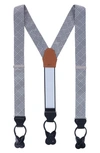 Trafalgar Benji Houndstooth Plaid Silk Suspenders In Black