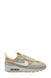 Nike Air Max 90 Futura Leather-trimmed Suede And Canvas Sneakers In Buff Gold/ White/ Light Silver