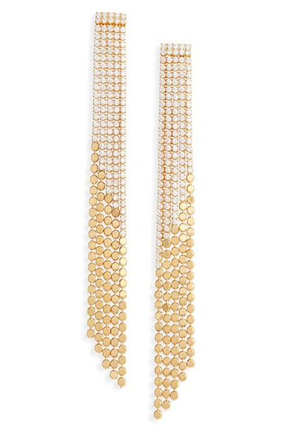 Nordstrom Cubic Zirconia Chain Drop Earrings In Clear- Gold