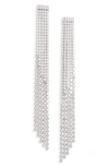 Nordstrom Cubic Zirconia Chain Drop Earrings In Clear- Silver