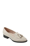 Bandolino Linzer Patent Tassel Loafer In Ivory Faux Patent Leather
