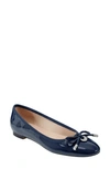 Bandolino Payly Patent Ballet Flat In Navy Patent