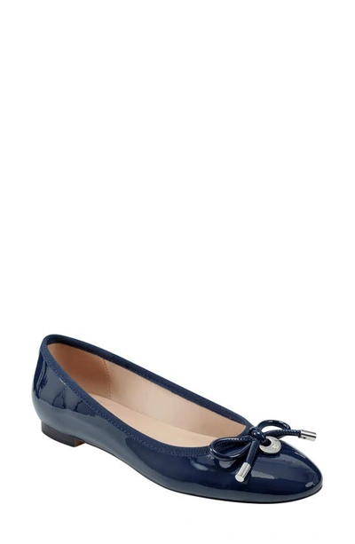 Bandolino Payly Patent Ballet Flat In Navy Patent