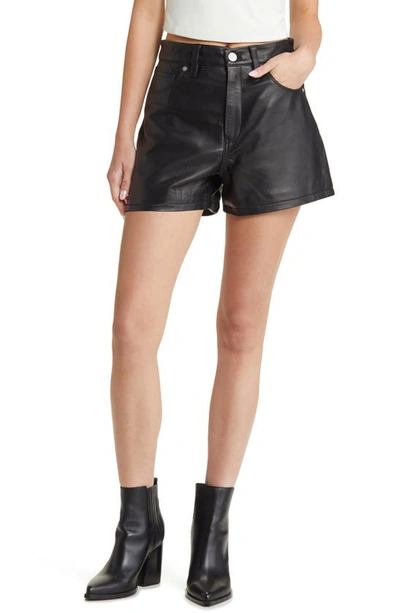 Blanknyc Leather Shorts In Night Life