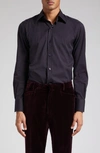 Tom Ford Slim Fit Cotton Poplin Button-up Shirt In Black