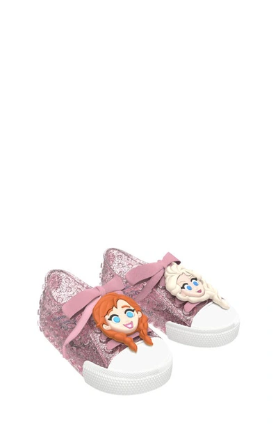 Melissa Kids' X Disney® Polibolha Sneaker In Pink Glitter