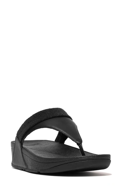 Fitflop Lulu Embellished Platform Flip Flop In Black