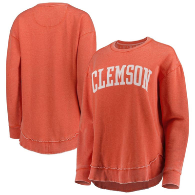 Pressbox Orange Clemson Tigers Vintage Wash Pullover Sweatshirt