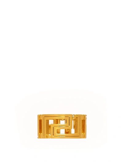 Versace Greca Ring In Gold