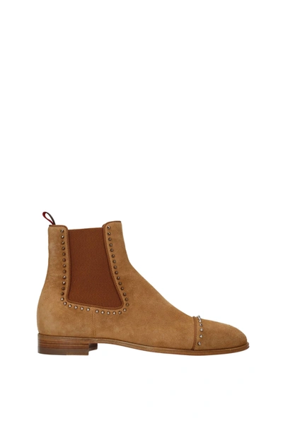 Christian Louboutin Ankle Boot Suede Brown Cinnamon