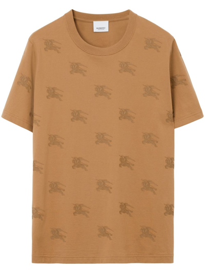 Burberry Ekd Cotton T-shirt In Brown