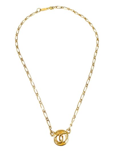 Pre-owned Chanel 1982 Cc Chain Necklace In Gold