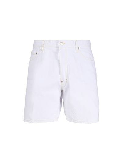 Dsquared2 Bermuda Shorts In Denim In White