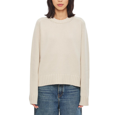 Khaite Crewneck Knit Sweaters In White